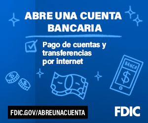 Abre una cuenta bancaria - Pago de cuentas y transferencias por internet fondo azul